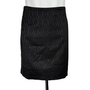 NWT RICKI'S Jacquard Black Pencil Skirt Size 14